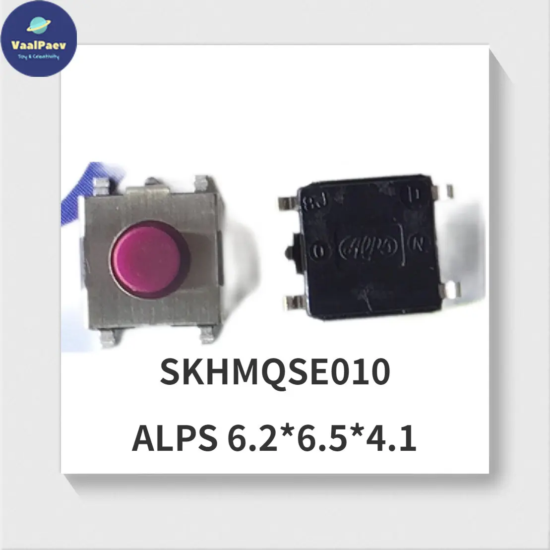 Interruptor táctil SMD, 10 piezas, SKHMQSE010 ALPS, 6,2x6,5x4,1, force 2.35N, botón rojo