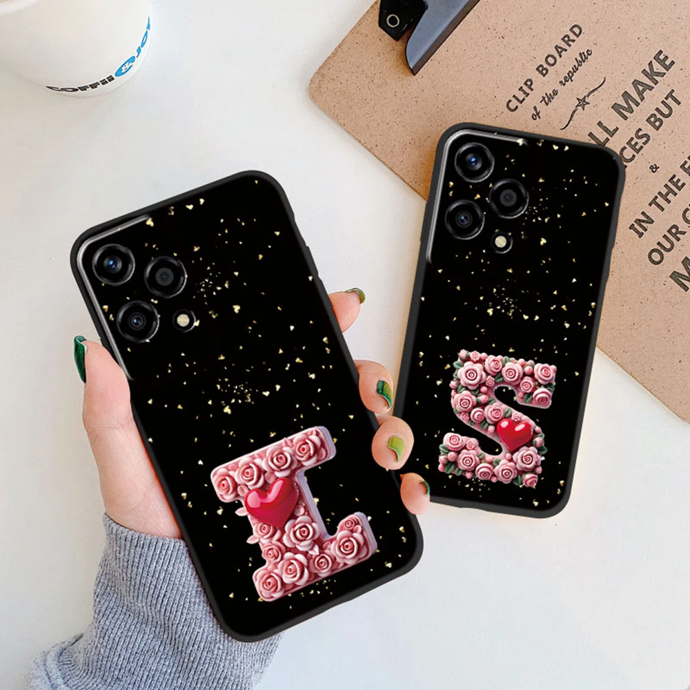 Corazón amor Rosa letras para Honor 200 Lite Día de San Valentín artístico niñas funda protectora de silicona funda de teléfono para Honor 200 Pro - imagen 3