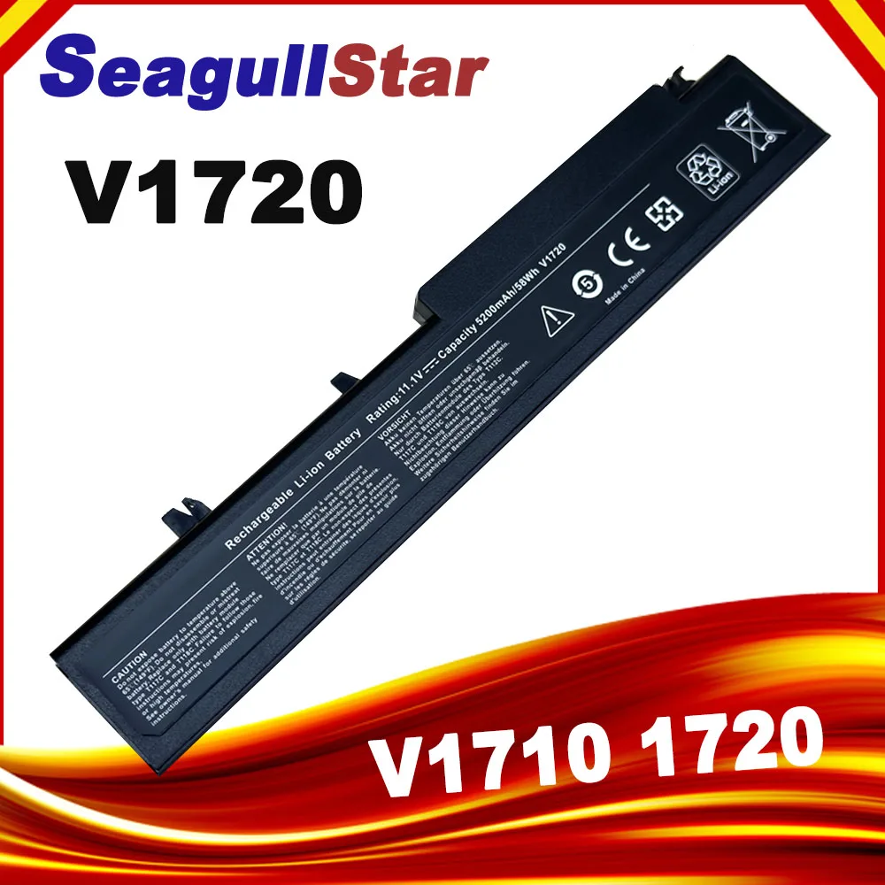 Nueva batería de ordenador portátil de 6 celdas para DELL Vostro 1710 1720 312-0741 451-10612 T117C P726C T118C312-0740