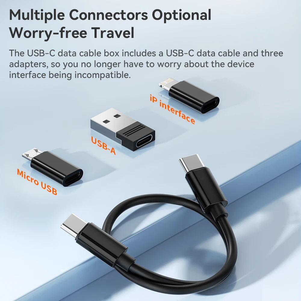Toocki 4 en 1 USB C a USB C Cable PD 60W Cable de datos de carga rápida para iPhone Xiaomi tipo C Micro Cable con soporte caja de almacenamiento - imagen 3