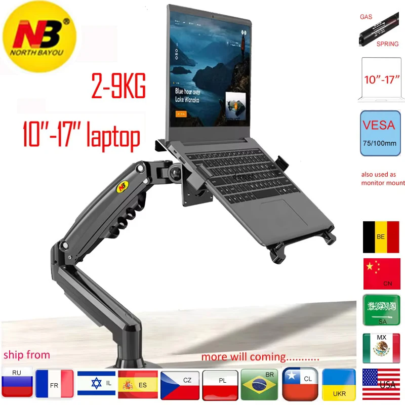 Soporte Doble Monitor y Portátil con Brazo Ajustable