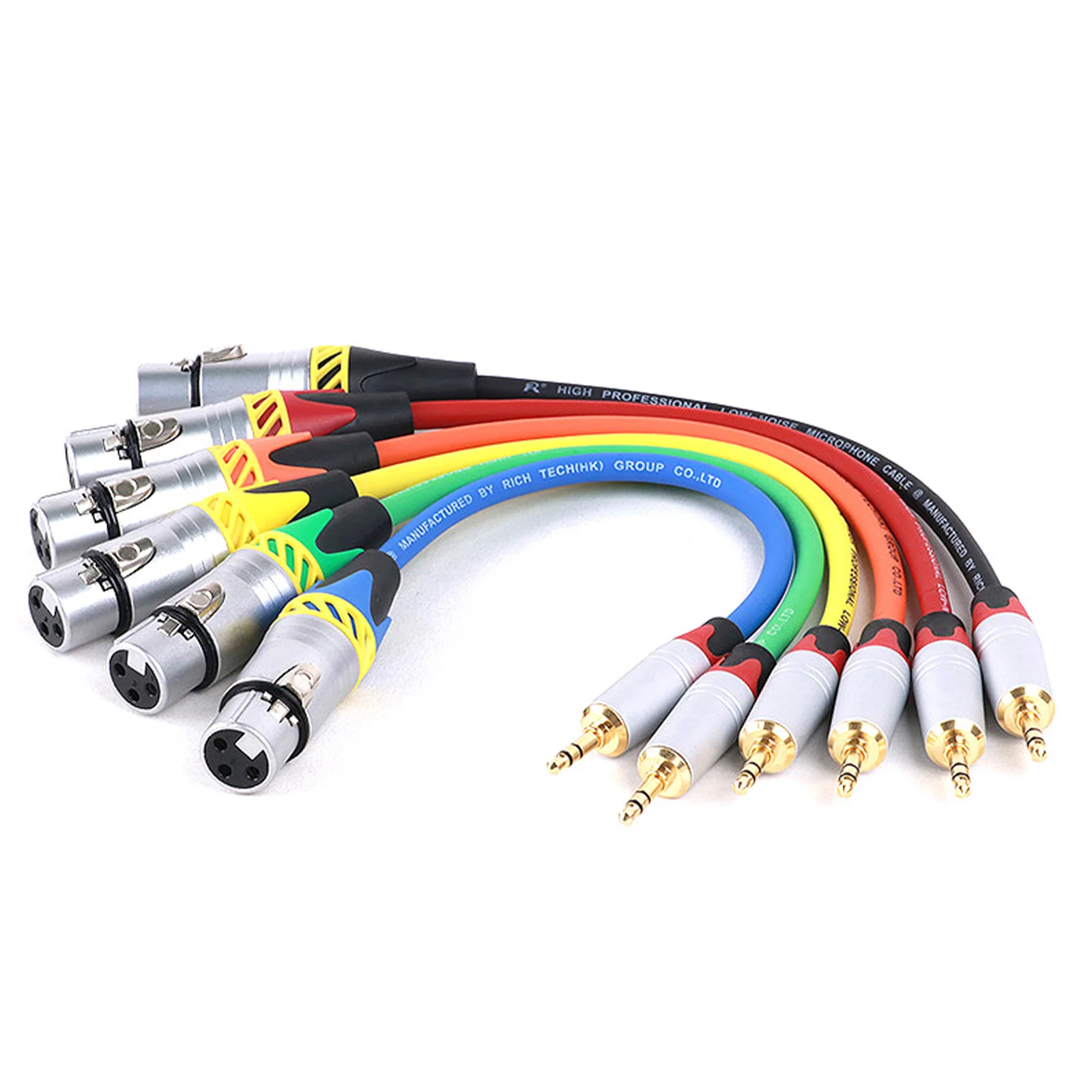 Cable de micrófono estéreo TRS macho a 3 pines XLR macho/hembra, Cable de PVC equilibrado para sistemas de micrófono/guitarra/PA, 1 piezas, 0,3 M-25M, 3,5mm(1/8) - imagen 5