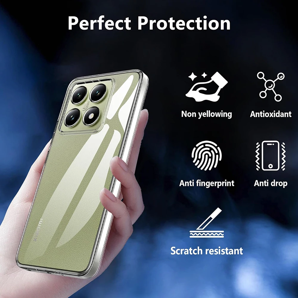 Funda blanda de silicona ultrafina para Xiaomi Mi 14 14T 13 13T Pro, carcasa transparente para Xiaomi14 14 13 T TPro, funda trasera delgada - imagen 2