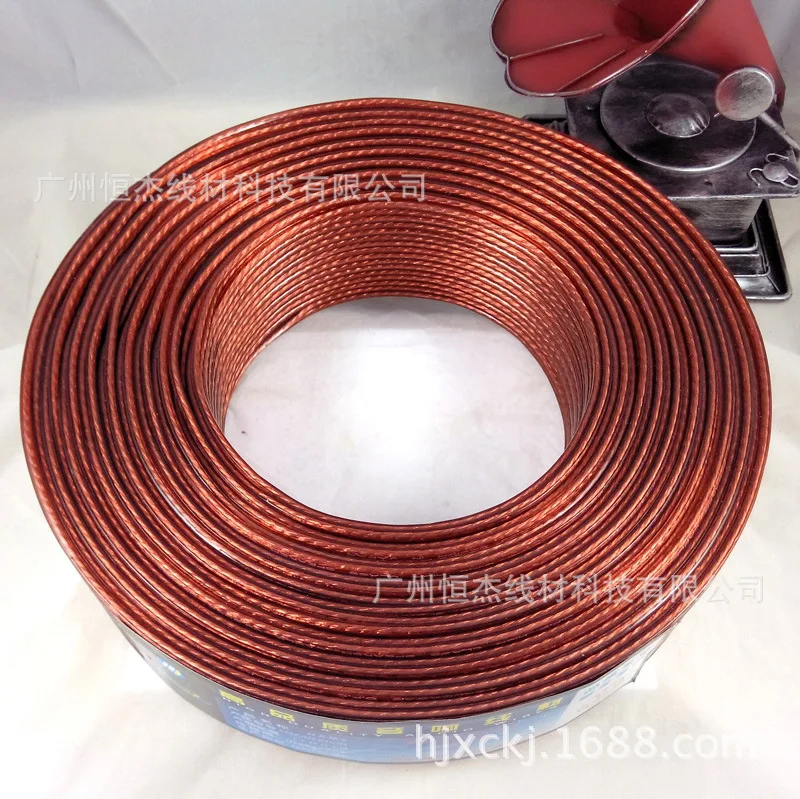 200 cables de audio transparentes de cobre en color café, línea de ingeniería de transmisión de altavoz transparente - imagen 2