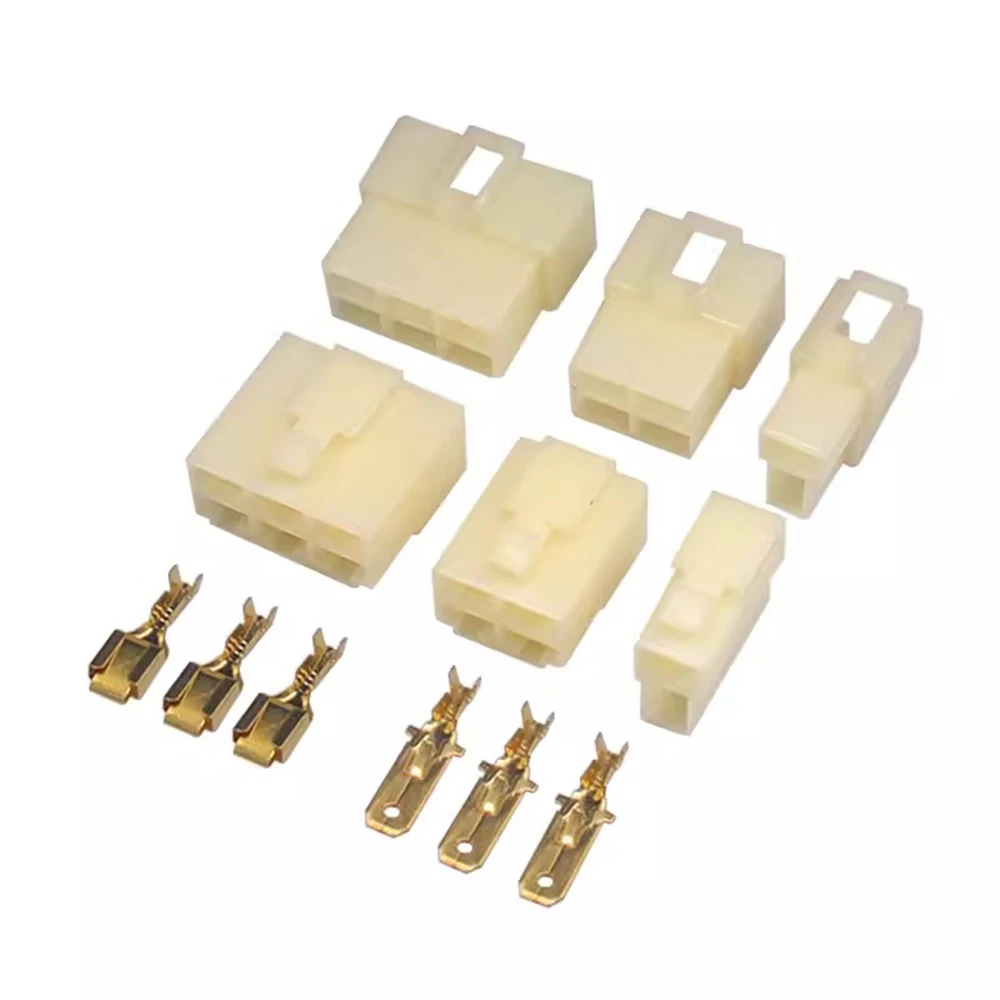 5 juegos de enchufe para vehículo eléctrico, motocicleta, conector para coche, conector de 6,3mm, 1P2P3P4P6P, enchufe macho hembra de alta corriente