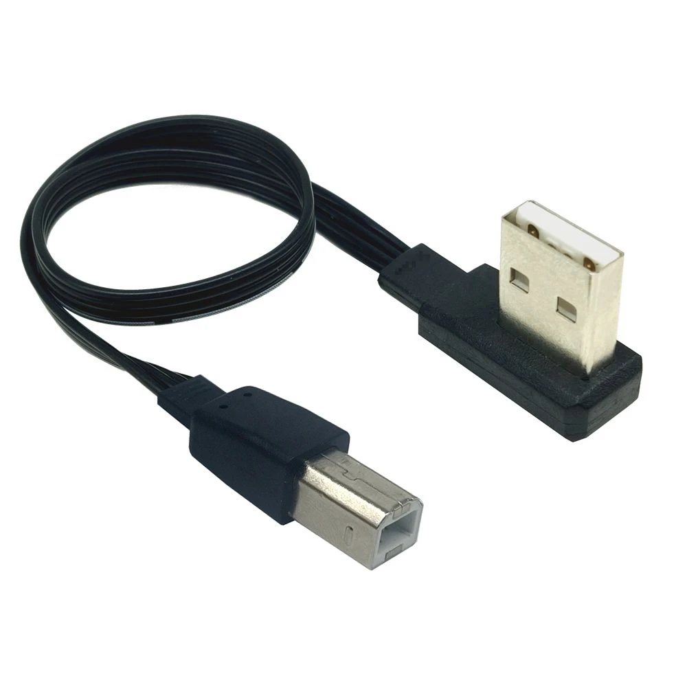 0.1-1m USB 2.0 A male USB B type B BM up and down left and right corner printers browser 90 degrees kable BM open cable - imagen 4