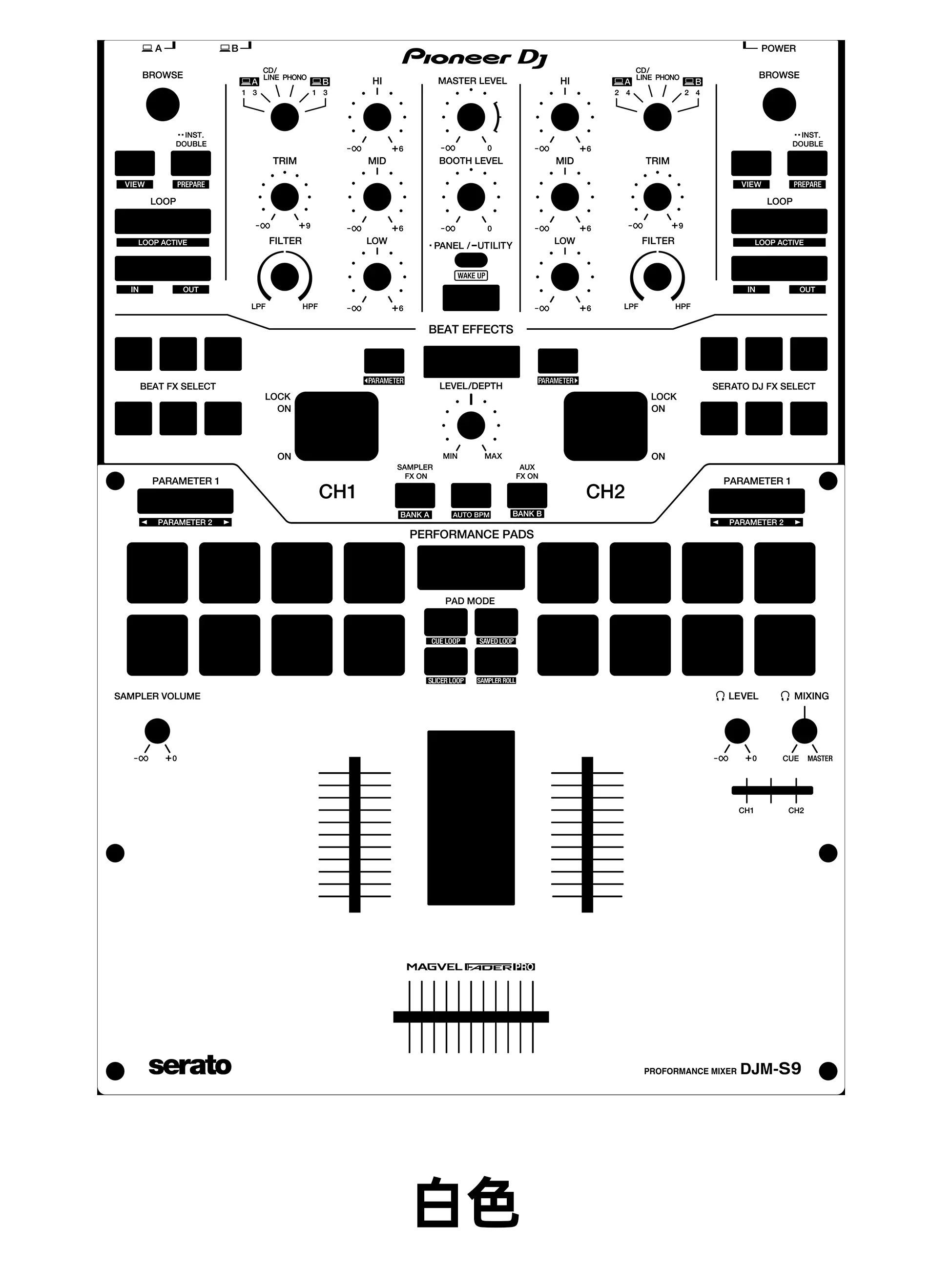 Película de panel mezclador Pioneer DJM-S9, pegatina colorida Pioneer no un panel de hierro - imagen 3