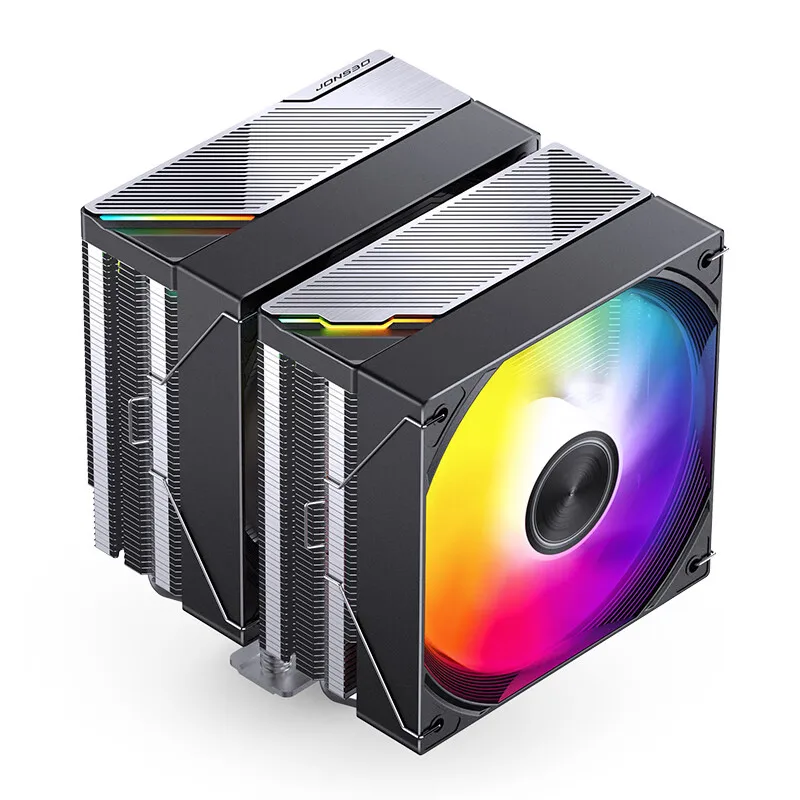 JONSBO CA40 torre de hoja plateada CPU radiador de refrigeración de aire niquelado 4 tubos de calor integrado estampado en caliente cubierta superior 12CM ventilador PWM - imagen 3