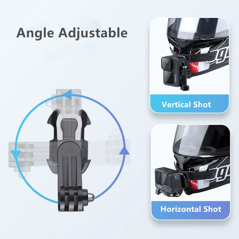 Soporte de barbilla para casco de motocicleta, montaje de ciclismo con hebilla de gancho en J giratoria de 360 grados para Gopro 10, 9, 8, 7, 6, Dji Osmo Action Camera - imagen 3