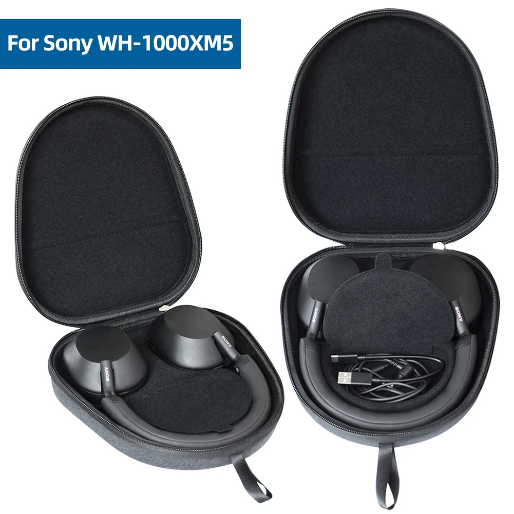 Estuche de transporte de EVA duro para auriculares Sony WH-1000XM5, bolsa de almacenamiento para auriculares portátil, estuche protector de viaje antiarañazos