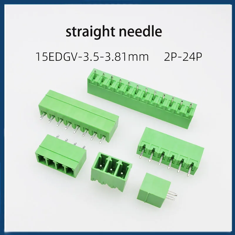 Cltgxdd para KF2EDGV 3,5/3,81mm Terminal de tornillo PCB enchufable 2-24 pines enchufe macho verde conector hembra de conexión de aguja - imagen 3