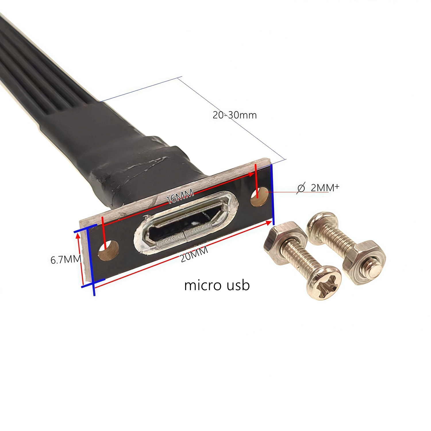 Micro USB hembra a Micro USB macho F/M extensor de extensión fecha carga Cable corto OTG negro 10cm 20CM 50CM 10CM 1m - imagen 5