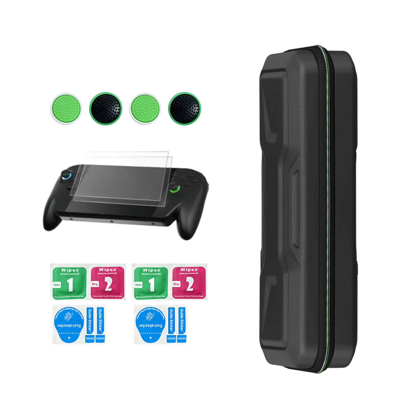 Kit de accesorios 4 en 1 para ROG Xbox Ally / Ally X, bolsa de transporte, funda de almacenamiento de viaje con protector de pantalla, tapa de Joystick y toallitas - imagen 2