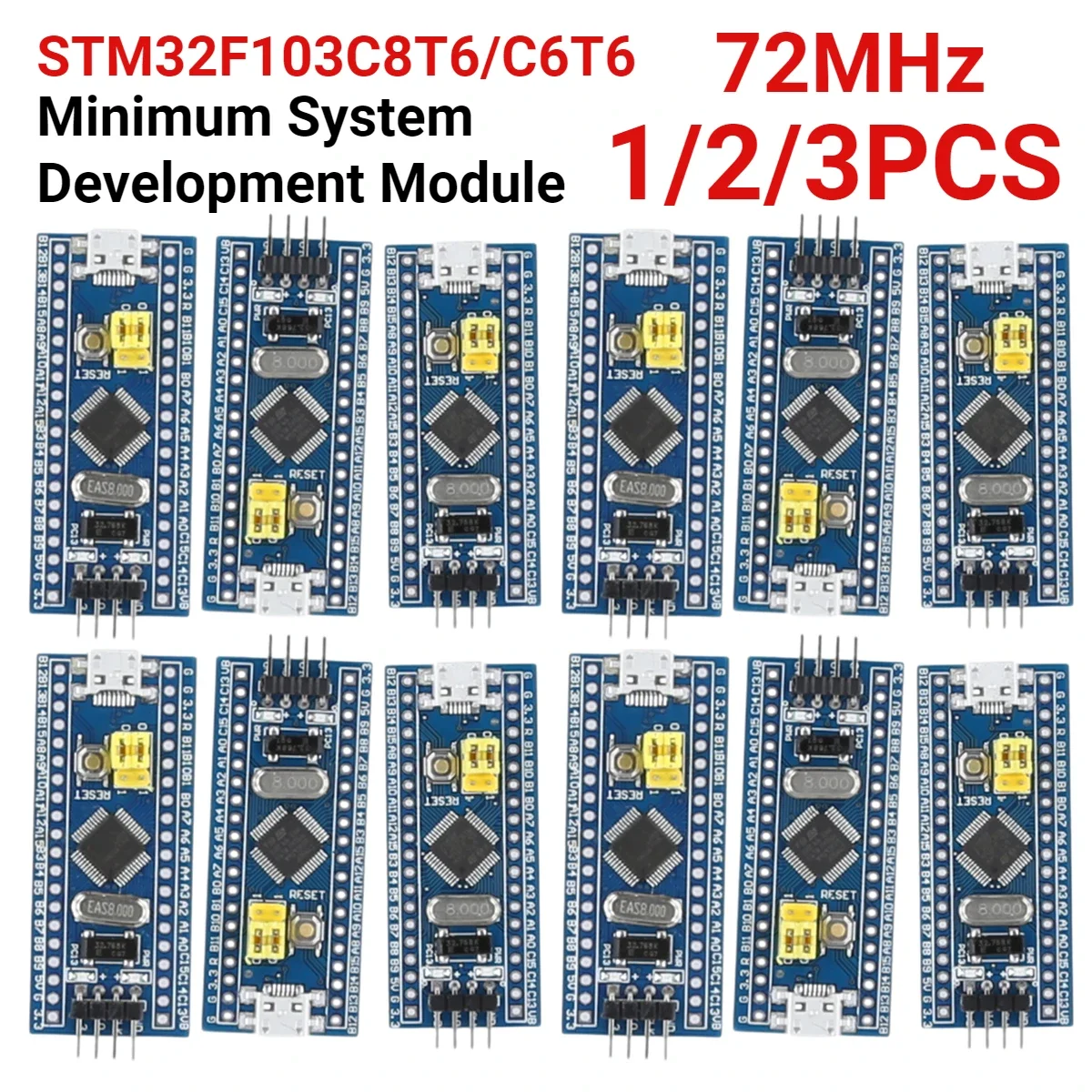 Módulo de placa de desarrollo de microcontrolador ARM STM32, 1-3 piezas, STM32F103C8T6/C6T6, 72MHz, para Arduino