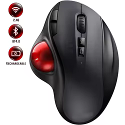 Ratón Trackball inalámbrico JOMAA, ergonómico recargable, fácil Control del pulgar, ratón Bluetooth y 2,4G, para PC, portátil, Mac