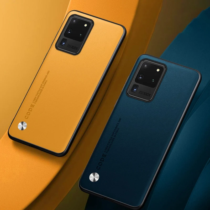 Funda de cuero PU de lujo para Samsung Galaxy S20 Ultra S20 Plus S20 FE 5G, funda trasera mate de silicona TPU, funda protectora para teléfono - imagen 3