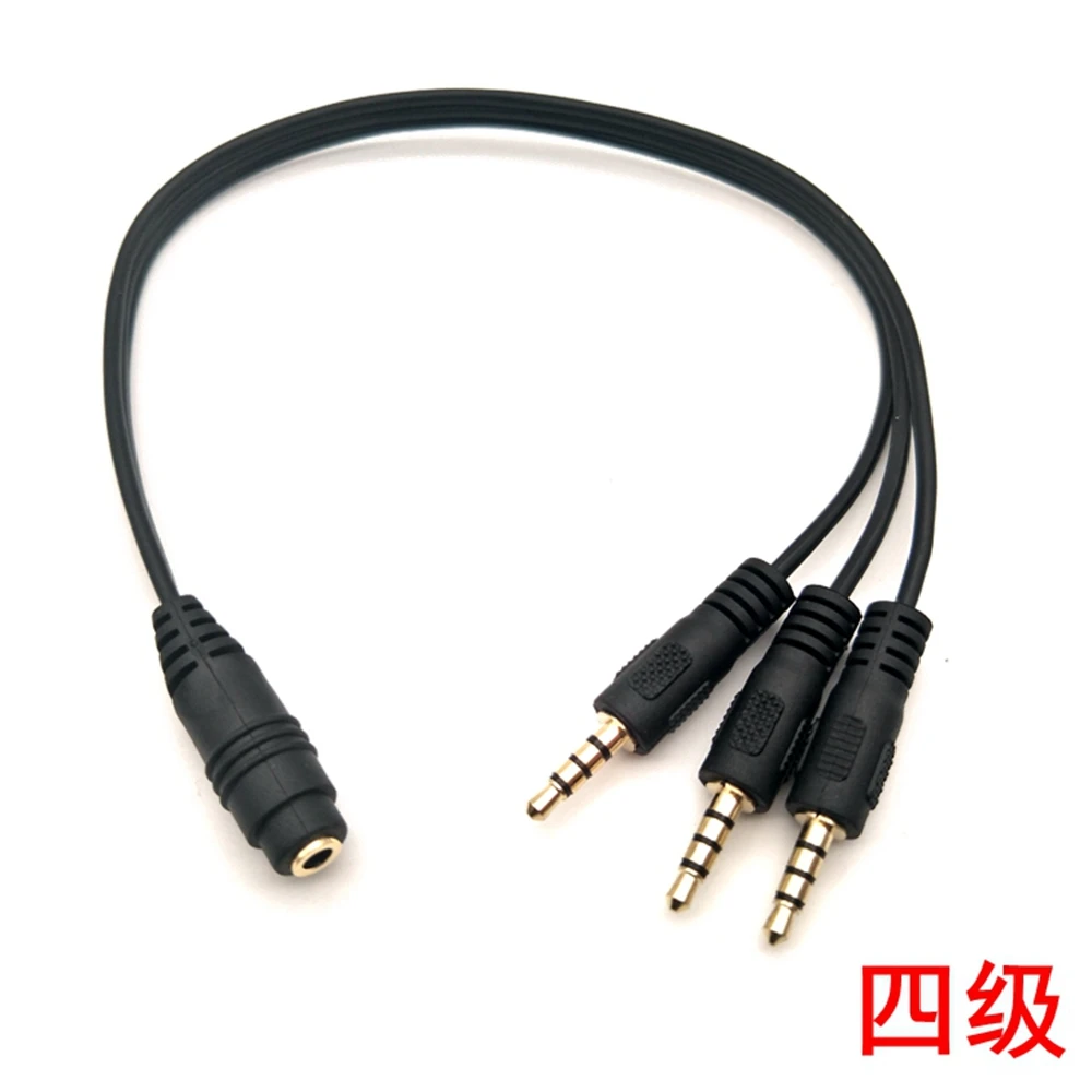 Conector estéreo hembra de 3,5mm a cable de audio con enchufe estéreo de 3*1/8 "3,5mm, cable distribuidor de audio estéreo de 1 entrada y 3 salidas de 0,3 m - imagen 5