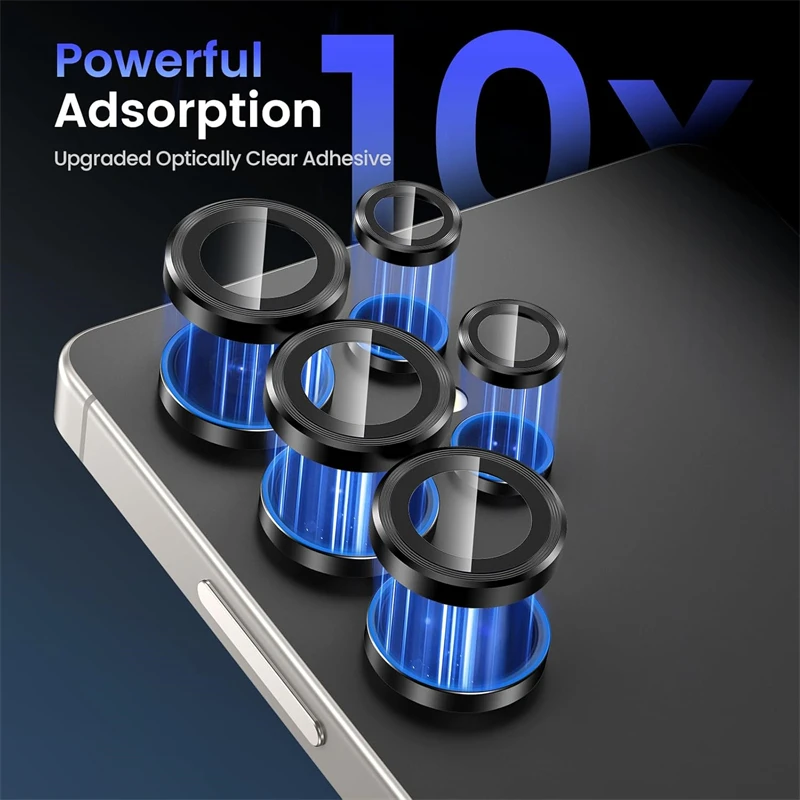 Metal Individual Ring Camera Lens Protector for Samsung Galaxy S24 Ultra S23 Plus S25 Edge S25edge Tempered Glass Full Cover - imagen 2