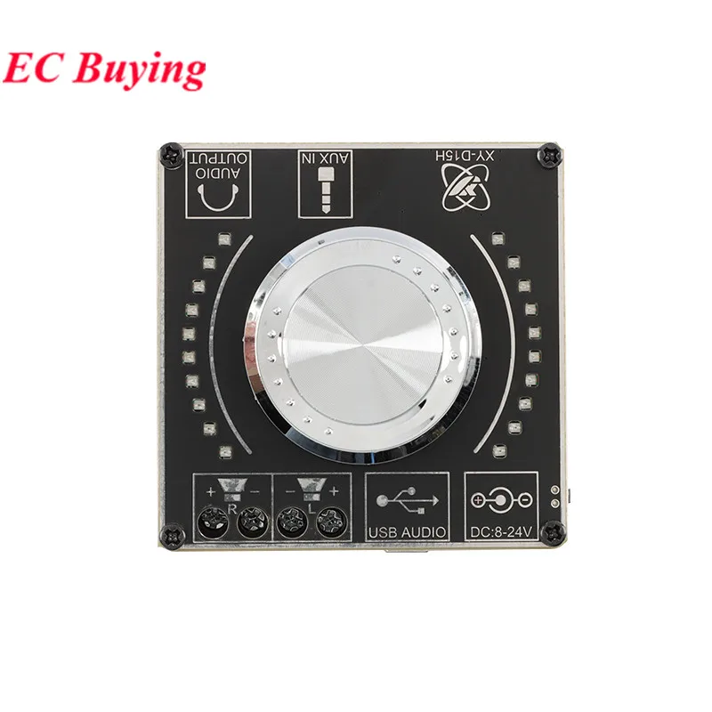 XY-D15H 10W 15W 20W DC 8-24V 3A estéreo BT Ble AUX U disco amplificador de Audio Digital módulo de placa espectro de volumen luz de ritmo musical - imagen 3