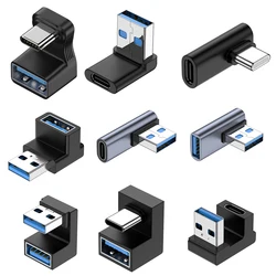Adaptador USB-C 90° Macho-Hembra Extensor para Tablet y PC