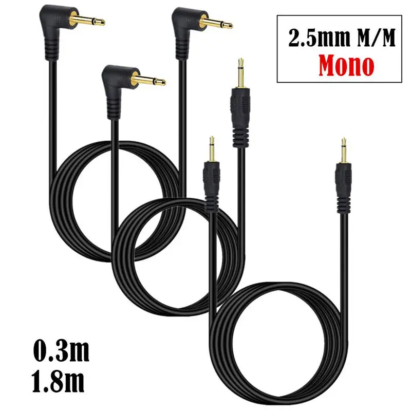 Codo de cobre puro chapado en oro DC2.5mm macho a macho Mono doble canal 3/4 polos auriculares sonido Subwoofer Cable de conexión de Audio - imagen 4