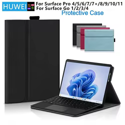 Case for Microsoft Surface Pro 11 10 9 8 7 6 5 4 PU Leather Stand Cover Funda for Surface Go 2 3 4 Tablet Protective Cover Cases