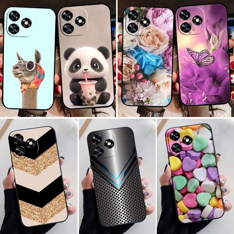 Para Oukitel C51 Funda C 51 Linda moda Panda flor Funda de silicona suave delgada Funda para Oukitel C51 OukitelC51 parachoques
