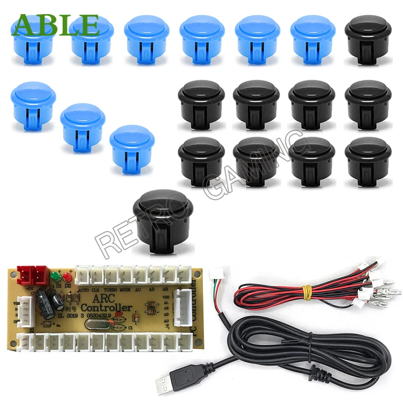 Nuevo Hitbox Zero Delay DIY PC/Raspberry Pi Kits de juegos recreativos para juegos de lucha Mame, juego de todo el botón con cable - imagen 3