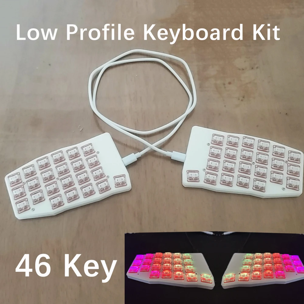 Teclado dividido programable Macro pad DIY Vial configurar firmware QMK 46 teclas intercambiables en caliente interruptor de perfil bajo teclado mecánico - imagen 5