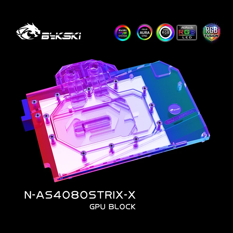 Bykski-bloque de agua para ASUS GeForce RTX 4080 ROG STRIX / TUF GAMING, tarjeta GPU/radiador de refrigeración de cobre, sincronización RGB/N-AS4080STRIX-X - imagen 5