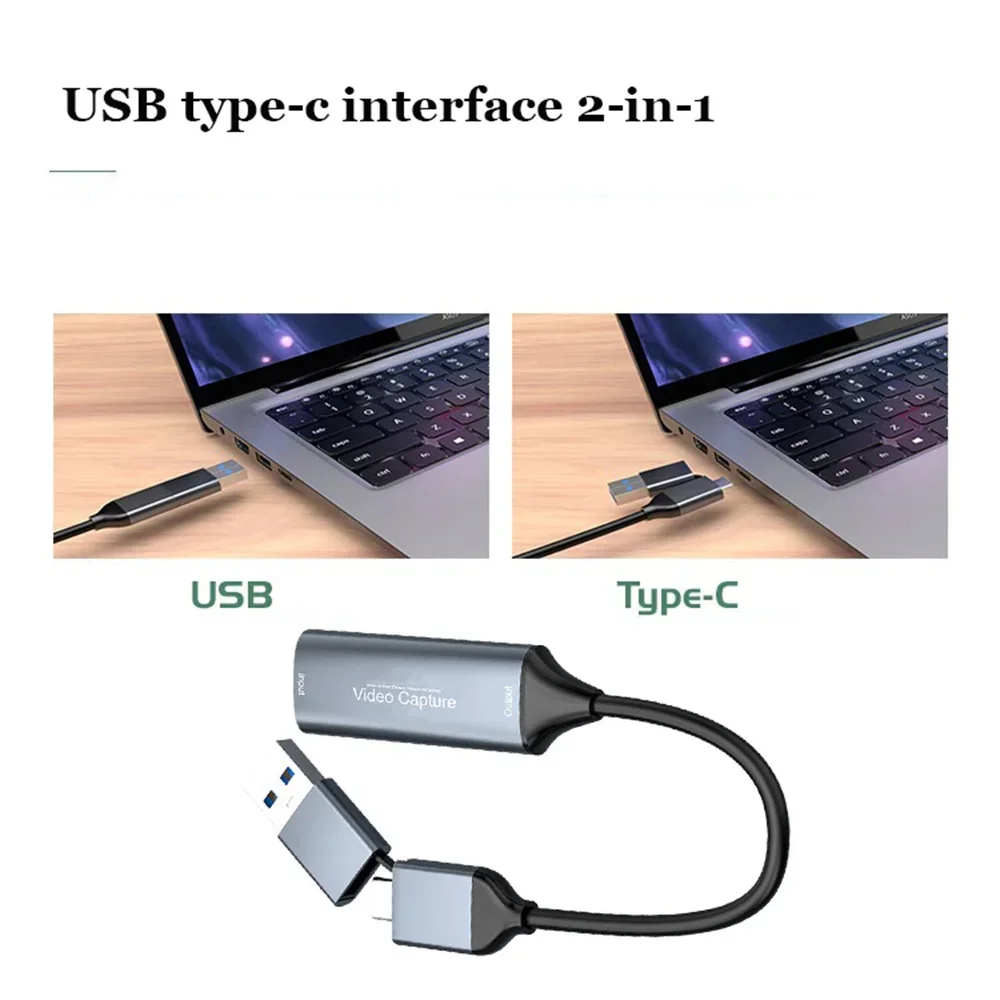 Tarjeta de captura de vídeo USB 3,0 tipo C tipo A FHD1080P @ 60Hz UVC teléfono Win Mac OS para interruptor compatible con HDMI Xbox PS5/4 cámara NUC NAS - imagen 3