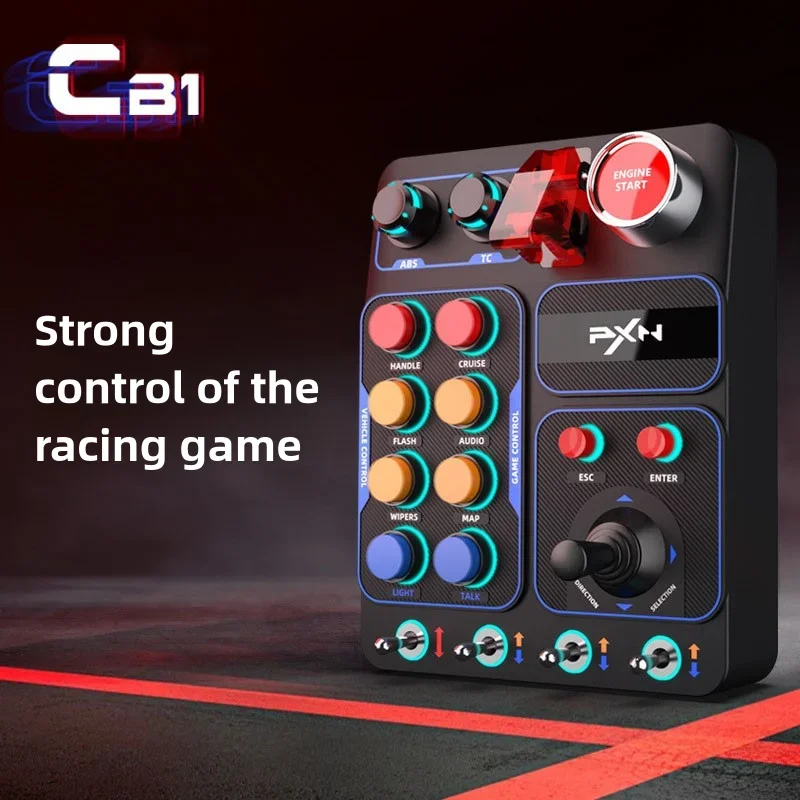 Nuevo Simulador de carreras PXN CB1, caja de Control Central, botón multifuncional RGB para simulador de camión EURO, accesorios de juego de carreras