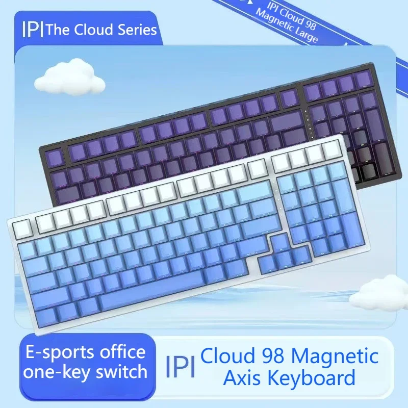 SUMREDA AC98 Teclado de eje magnético para juegos grabado lateral 0,01 mm Rt 0 zona muerta teclado de deportes electrónicos de baja latencia autodesclado