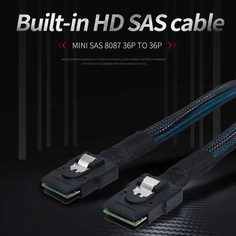 Cable SAS SATA Mini-SAS SFF-8087 a SFF-8087 Cable Mini SAS SFF8087 36P 7P Cable 12Gbps 50/60/70/80/1cm datos de disco duro - imagen 4
