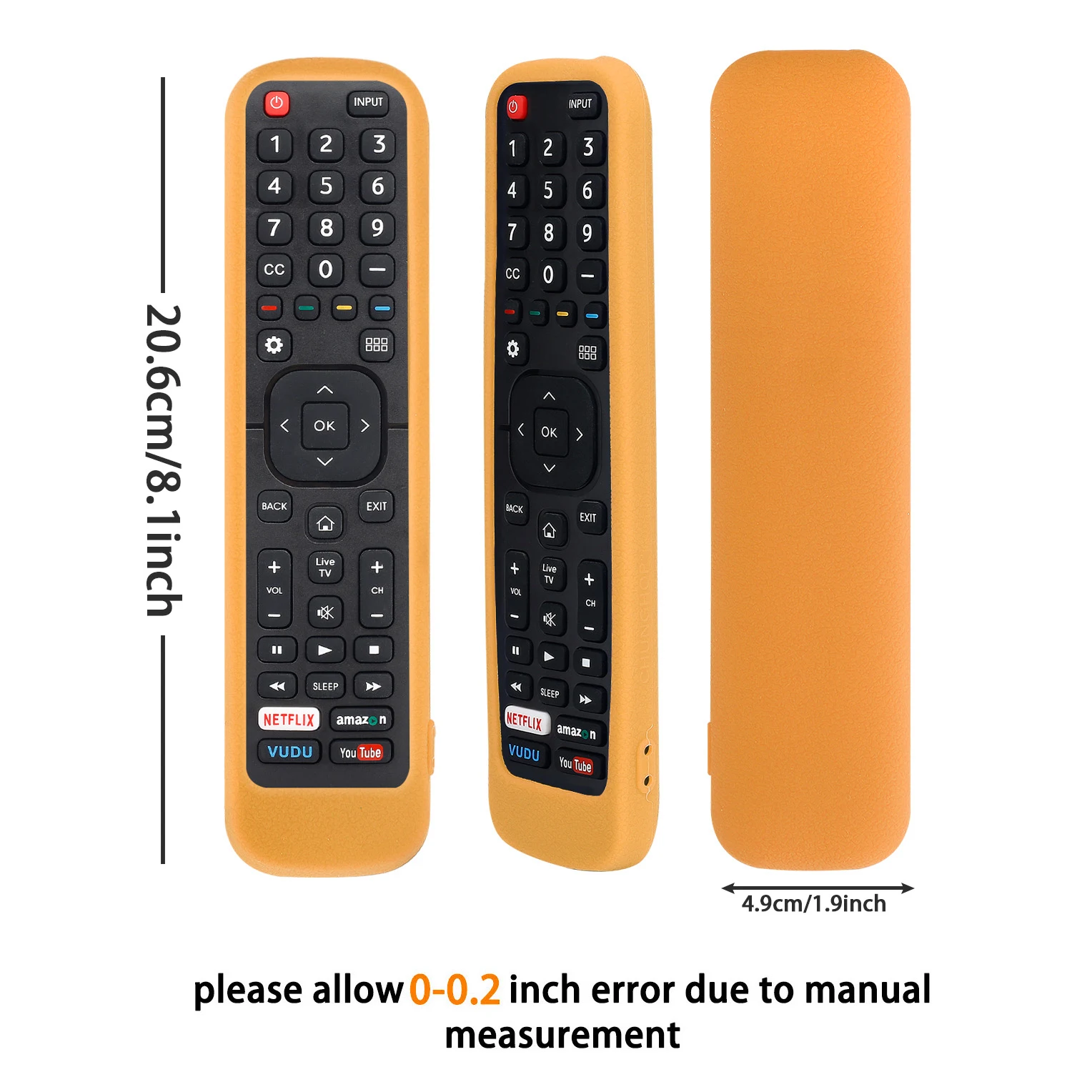 Funda protectora para mando a distancia de TV Hisense, cubierta de silicona, EN2B27, EN2H27B, EN2H27HS, EN2H27D, EN2A27, ER-31607R, 1 par - imagen 3