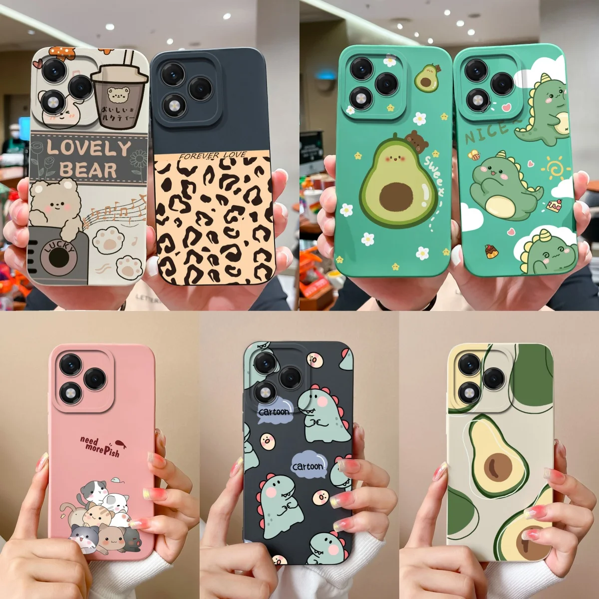 Para Honor 400 Lite funda bonita de dibujos animados suave de alta calidad carcasa de silicona líquida protección de lente Anti Choc Protector de teléfono