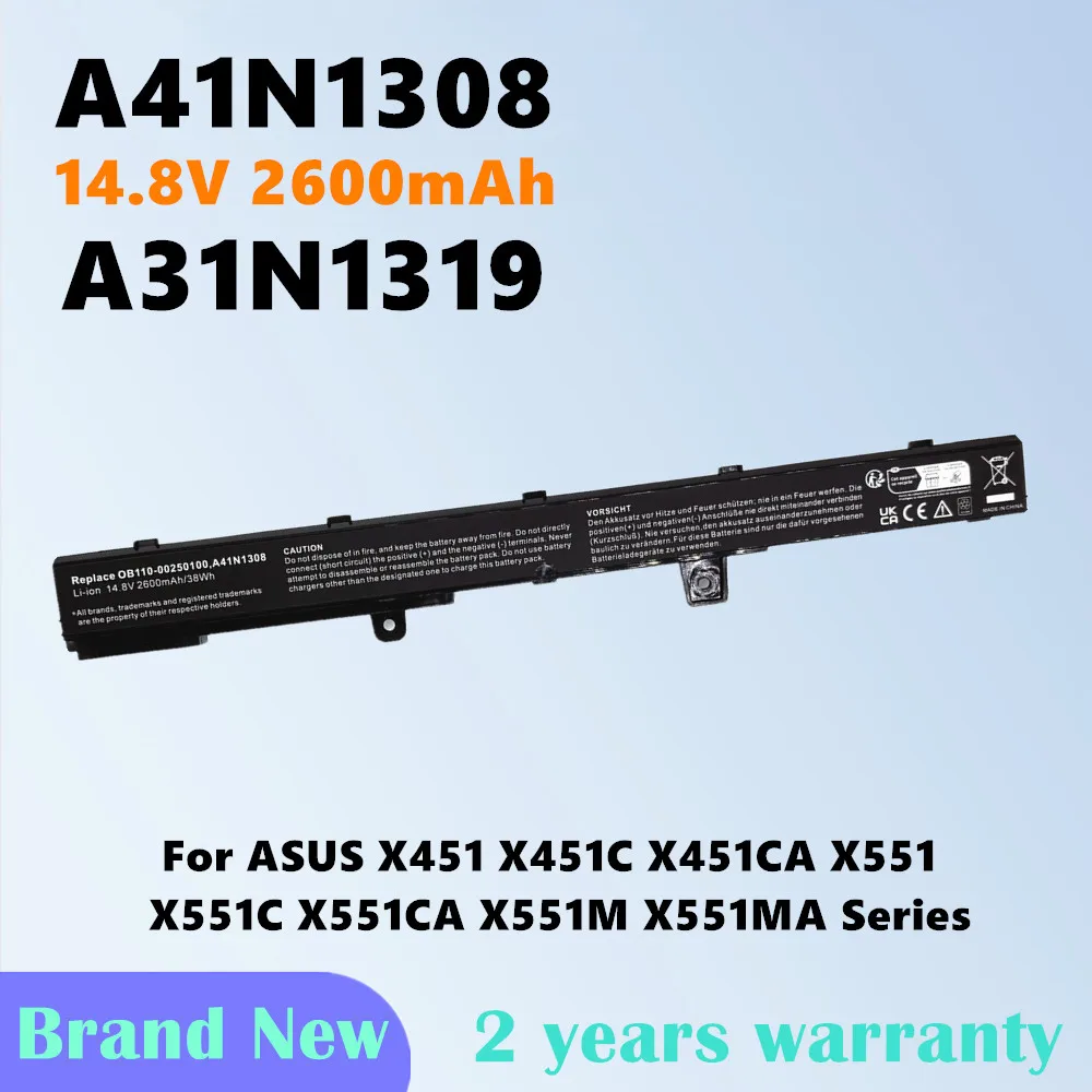A41N1308 A31N1319 batería del ordenador portátil para For Asus X451 X551C X451C X551M X451CA X551 X551CA X551MA serie A31LJ91 X45LI9C