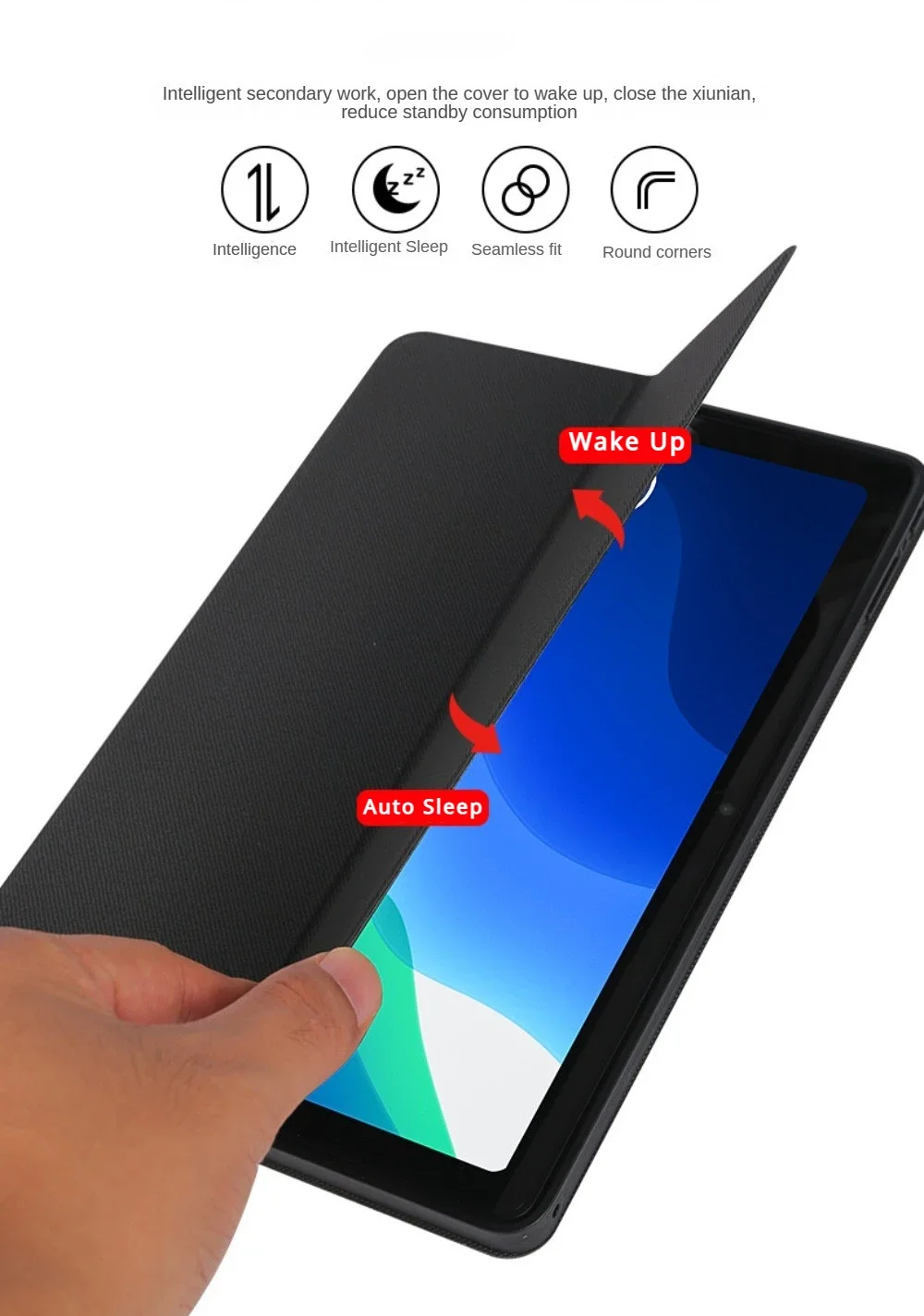 Funda inteligente para tableta Chuwi Hi10 XPro 2023, Funda de cuero Pu tipo Folio plegable de 10,1 pulgadas con carcasa protectora para despertador y apagado automático - imagen 4