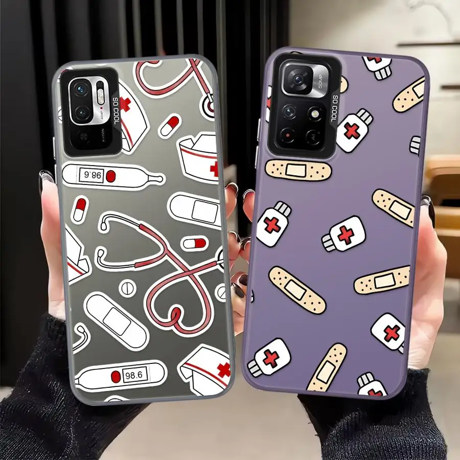 Case for Xiaomi Mi 11 Lite 13T 12T Pro Back Phone Cover Cool Nurse Medicine
