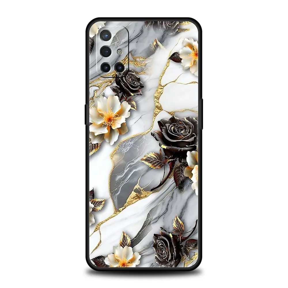 Funda de teléfono de mármol con flores para OnePlus 15 13 12 11 10 9 8 13T 10T 7T Pro 13R 12R 9RT 8T Nord 4 N200 2T CE 2 3 5G Lite - imagen 5
