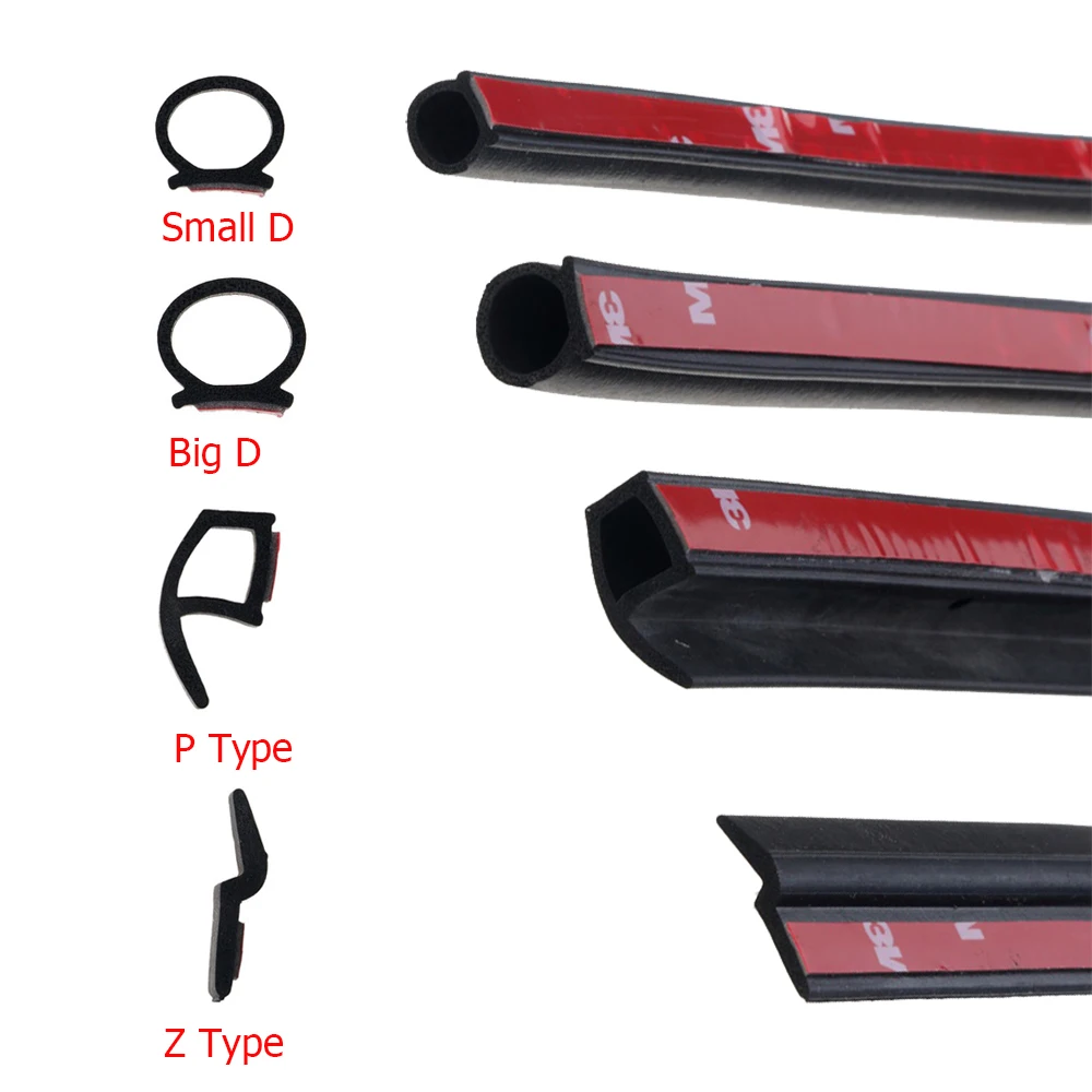 Sellos de puerta de coche de 2M, tiras de intemperie de doble capa, tira de sellado de goma impermeable insonorizada para capó de maletero de puerta Universal - imagen 2