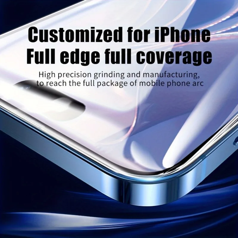 Protector de pantalla de vidrio templado HD para iPhone 11, 12, 13, 14, 15 16 Pro Max 7 8 Plus XR XS Max, película de vidrio resistente a los arañazos, 2 uds. - imagen 3