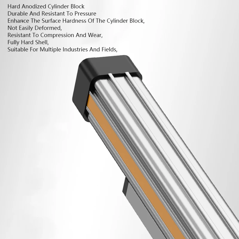 Cilindro neumático sin vástago de aire OSP-P16/P25/P32/P40/P50/P63/P80, velocidad mecánica de alta empuje con riel guía de carrera larga - imagen 3