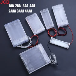 JCD Soporte para Pilas AA/AAA – Caja Transparente con Bornes