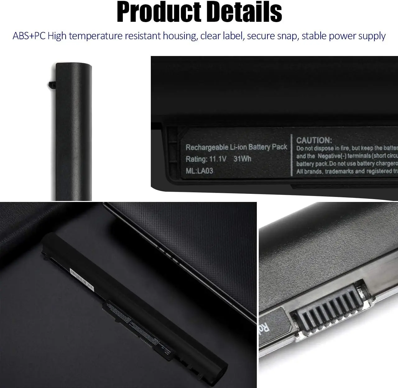 HP-batería para ordenador portátil, pila para LA03DF LA04 15-F272WM 15-F233WM 15-F211WM 776622-001 752237-001 15-F162DX 15-F039WM 15-N210DX, 728460-001 - imagen 5