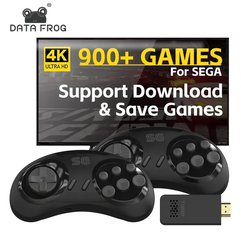 DATA FROG Consola de juegos inalámbrica retro de 16 bits Compatible con HDMI TV Stick con 900 juegos clásicos para sistemas compatibles con Sega y FC