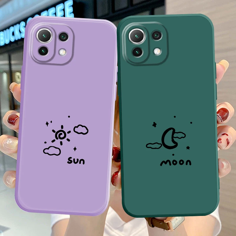 Funda de teléfono con diseño de Luna y sol para Xiaomi Mi 11 12 Lite 10T 11T 12T Pro 13 - imagen 4