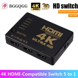 Conmutador HDMI 5 Puertos 4K con Control Remoto IR