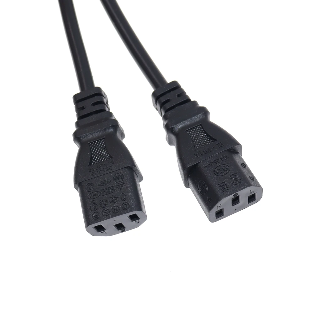 Divisor de servidor UPS C14 a 2 x C13, Cable adaptador de corriente individual C14 a Dual 5-15R C13, Cable adaptador tipo Y de corriente corta 10A 250V - imagen 5