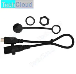 Cable USB-C de Panel Macho-Hembra IP67 Impermeable